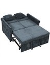 HOMCOM 2 Seater Sofa Bed 3-in-1 Convertible Chenille Pull Out Sleeper Sofa with 5-Position Adjustable Backrest, Dark Blue