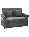 HOMCOM 2 Seater Sofa Bed 3-in-1 Convertible Chenille Pull Out Sleeper Sofa with 5-Position Adjustable Backrest, Grey