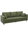 HOMCOM 3 Seater Sofa with Wide Seat, Corduroy Fabric Couch with Deep Seat, Spring Cushion, Green