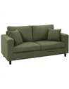 HOMCOM Loveseat Sofa with Wide Seat, Corduroy 2 Seater Couch with Deep Seat, Spring Cushion, Green