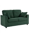 HOMCOM 2 Seater Sofa, Corduroy Small Couch with Spring Cushion, Wide and Deep Seat, Dark Green