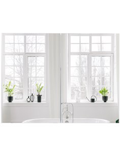 HOMCOM Double Door Wall Mounted Glass Mirror Cabinet, White