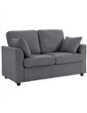 HOMCOM 2 Seater Sofa, Corduroy Small Couch with Spring Cushion, Wide and Deep Seat, Dark Grey