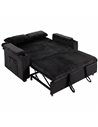 HOMCOM 2 Seater Sofa Bed, Pull Out Sleeper Sofa w/ Adjustable Backrest, Storage Armrests, Cup Holders, Side Pockets, Black