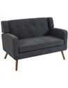 HOMCOM 2 Seater Sofa, 118 cm Corduroy Small Loveseat with Spring Cushion, Wood Legs for Small Space, Living Room, Dark Grey
