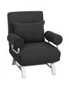 HOMCOM Single Sofa Bed, 3-in-1 Convertible Folding Chair Bed with Adjustable Backrest, Removable Armrests, Black