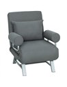 HOMCOM Single Sofa Bed, 3-in-1 Convertible Folding Chair Bed with Adjustable Backrest, Removable Armrests, Dark Grey