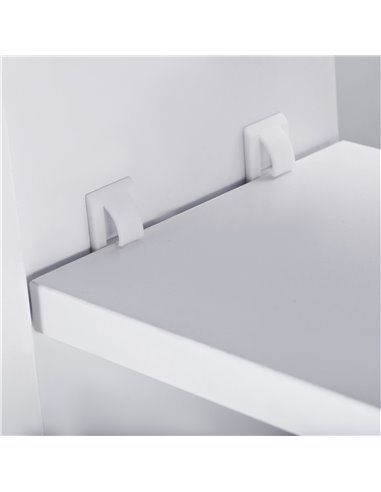 HOMCOM Double Door Wall Mounted Glass Mirror Cabinet, White