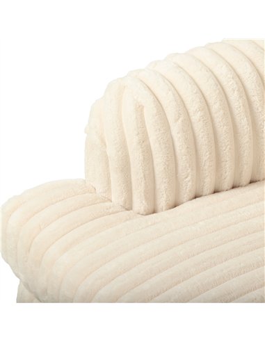HOMCOM Corduroy Single Sofa Armchair, Modern Accent Chair with Stripes, Turned Legs and Wide Seat, Cream