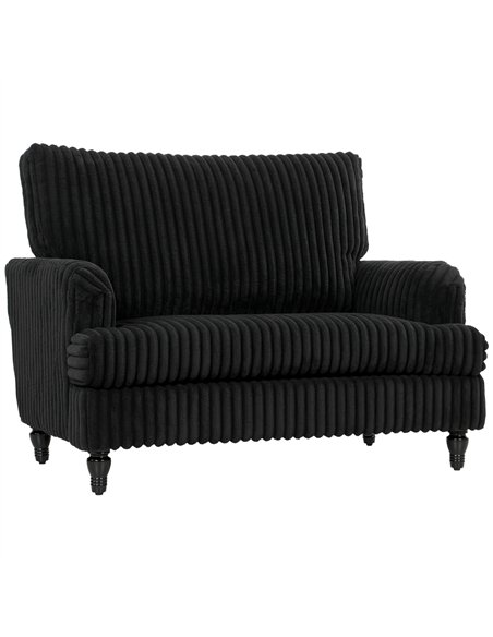 HOMCOM Corduroy Single Sofa Armchair, Modern Accent Chair with Stripes, Turned Legs and Wide Seat, Black - pic 208242 | FastDaddyshop