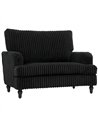 HOMCOM Corduroy Single Sofa Armchair, Modern Accent Chair with Stripes, Turned Legs and Wide Seat, Black