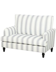 HOMCOM Velvet Single Sofa Armchair, Modern Accent Chair with Stripes, Turned Legs and Wide Seat, Grey