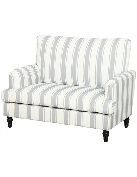 HOMCOM Velvet Single Sofa Armchair, Modern Accent Chair with Stripes, Turned Legs and Wide Seat, Grey - pic 208251 | FastDaddyshop