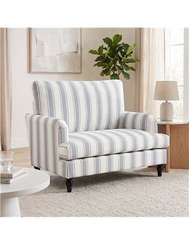 HOMCOM Velvet Single Sofa Armchair, Modern Accent Chair with Stripes, Turned Legs and Wide Seat, Grey