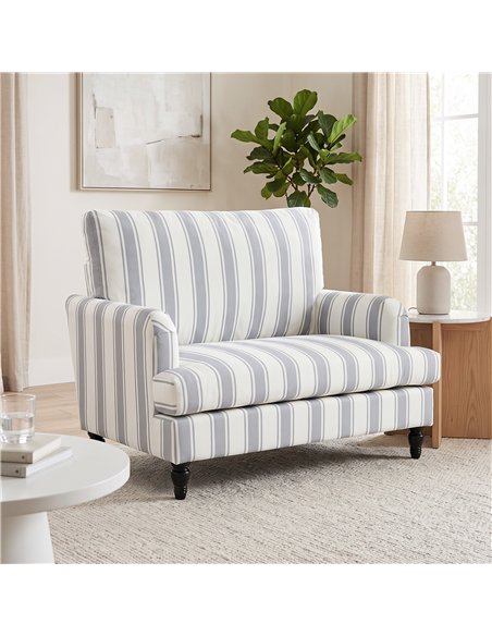 HOMCOM Velvet Single Sofa Armchair, Modern Accent Chair with Stripes, Turned Legs and Wide Seat, Grey - pic 208252 | FastDaddyshop