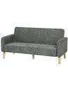 HOMCOM 2 Seater Sofa, Velvet Small Couch with 20cm Thick Padding, Wide and Deep Seat, Grey