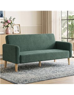 HOMCOM 2 Seater Sofa, Velvet Small Couch with 20cm Thick Padding, Wide and Deep Seat, Dark Green 2