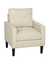 HOMCOM Accent Chair, Removable Pillow Linen Armchair with Comfy Spring Cushion for Living Room, Bedroom, Study, Cream