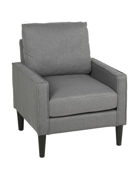 HOMCOM Accent Chair, Removable Pillow Linen Armchair with Comfy Spring Cushion for Living Room, Bedroom, Study, Dark Grey - pic 208287 | FastDaddyshop