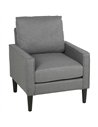 HOMCOM Accent Chair, Removable Pillow Linen Armchair with Comfy Spring Cushion for Living Room, Bedroom, Study, Dark Grey