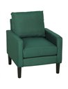 HOMCOM Accent Chair, Removable Pillow Linen Armchair with Comfy Spring Cushion for Living Room, Bedroom, Study, Dark Green