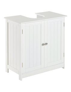 HOMCOM Under Sink Bathroom 2 Layers Storage Cabinet, White