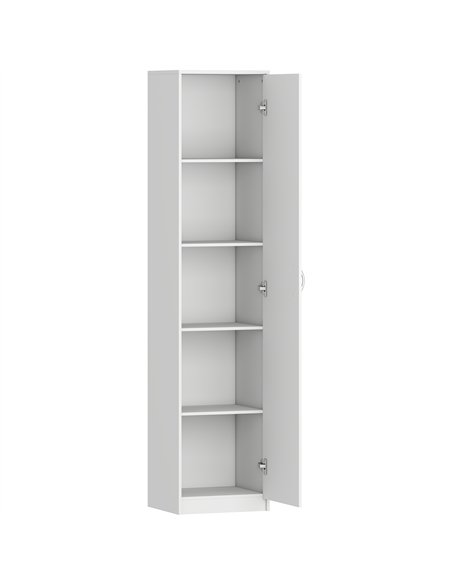 HOMCOM 180cm Tall Kitchen Cupboard, Freestanding 5-Tier Pantry Storage Cabinet with Adjustable Shelf, White - pic 208341 | FastDaddyshop