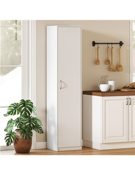 HOMCOM 180cm Tall Kitchen Cupboard, Freestanding 5-Tier Pantry Storage Cabinet with Adjustable Shelf, White - pic 208347 | FastDaddyshop