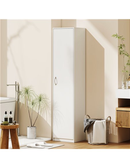 HOMCOM 180cm Tall Kitchen Cupboard, Freestanding 5-Tier Pantry Storage Cabinet with Adjustable Shelf, White - pic 208349 | FastDaddyshop