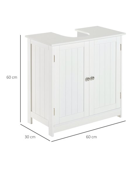 HOMCOM Under Sink Bathroom 2 Layers Storage Cabinet, White - pic 20835 | FastDaddyshop