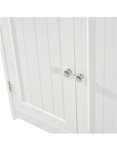 HOMCOM Under Sink Bathroom Storage Cabinet 2 Layers Vanity Unit Wooden - White