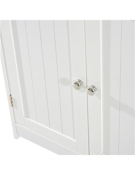 HOMCOM Under Sink Bathroom Storage Cabinet 2 Layers Vanity Unit Wooden - White - pic 20839 | FastDaddyshop