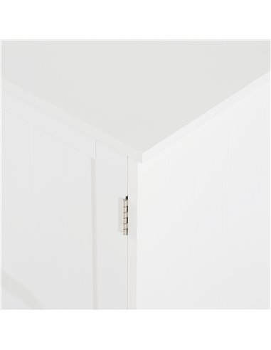 HOMCOM Under Sink Bathroom Storage Cabinet 2 Layers Vanity Unit Wooden - White