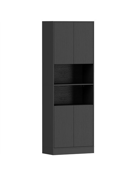 HOMCOM 170 cm Kitchen Pantry Cabinet, Freestanding Storage Cabinet with Soft-Close Hinges, Black Wood Effect - pic 208422 | FastDaddyshop