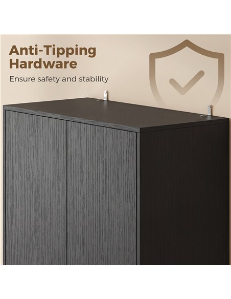 HOMCOM 170 cm Kitchen Pantry Cabinet, Freestanding Storage Cabinet with Soft-Close Hinges, Black Wood Effect - pic 208428 | FastDaddyshop