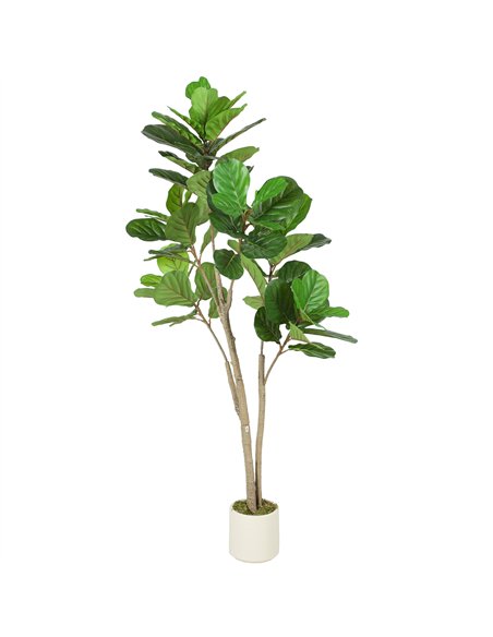 HOMCOM 150cm Artificial Ficus Tree - Green - pic 208575 | FastDaddyshop