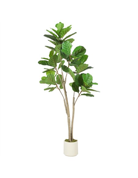 HOMCOM 150cm Artificial Ficus Tree - Green - pic 208576 | FastDaddyshop
