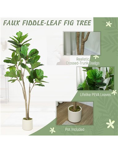 HOMCOM 150cm Artificial Ficus Tree - Green