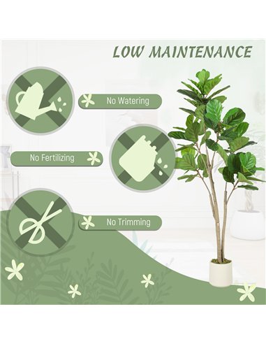 HOMCOM 150cm Artificial Ficus Tree - Green