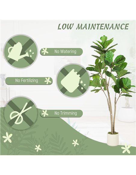 HOMCOM 150cm Artificial Ficus Tree - Green - pic 208580 | FastDaddyshop