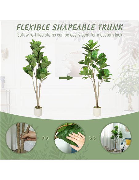 HOMCOM 150cm Artificial Ficus Tree - Green - pic 208581 | FastDaddyshop