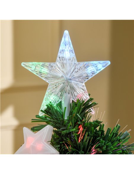 HOMCOM 4FT Prelit Artificial Christmas Tree Fibre Optic Star LED Light Holiday Home Xmas Decoration with LED Light for Indoor Pa - pic 208618 | FastDaddyshop