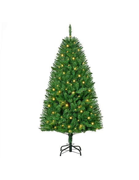 HOMCOM 5FT Christmas Tree Warm White LED Light Holiday Home Decoration, Green - pic 208620 | FastDaddyshop