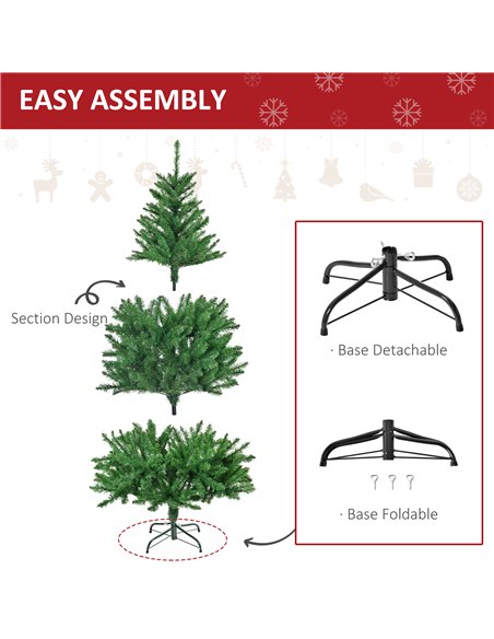HOMCOM 5FT Christmas Tree Warm White LED Light Holiday Home Decoration, Green - pic 208626 | FastDaddyshop