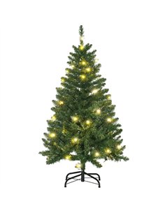 HOMCOM 4FT Christmas Tree Warm White LED Light Holiday Home Decoration, Green