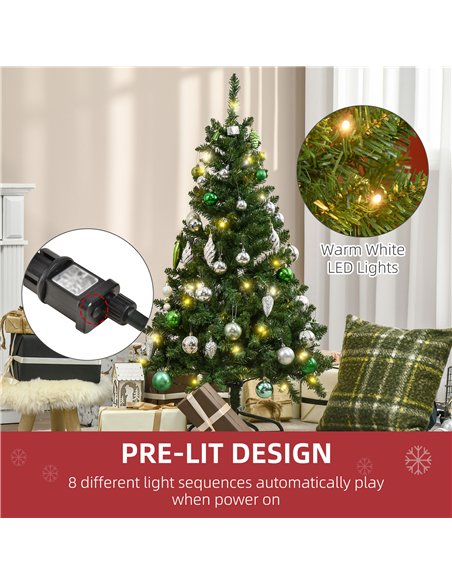 HOMCOM 4FT Christmas Tree Warm White LED Light Holiday Home Decoration, Green - pic 208633 | FastDaddyshop