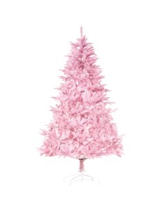HOMCOM 5FT Artificial Christmas Tree Holiday Xmas Holiday Tree Decoration with Automatic Open for Home Party, Pink