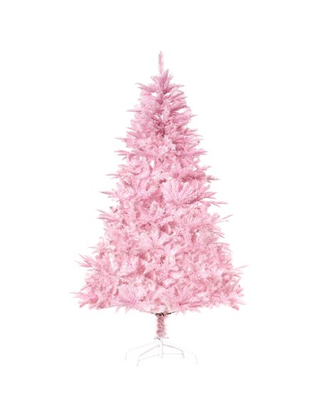 HOMCOM 5FT Artificial Christmas Tree Holiday Xmas Holiday Tree Decoration with Automatic Open for Home Party, Pink - pic 208638 | FastDaddyshop