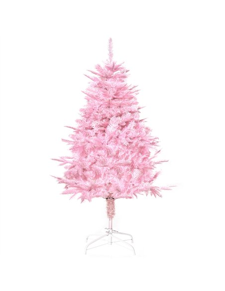 HOMCOM 4FT Artificial Christmas Tree Holiday Xmas Holiday Tree Decoration with Automatic Open for Home Party, Pink - pic 208647 | FastDaddyshop