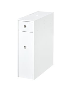 HOMCOM Bathroom Slim Floor Cabinet with Drawers, White